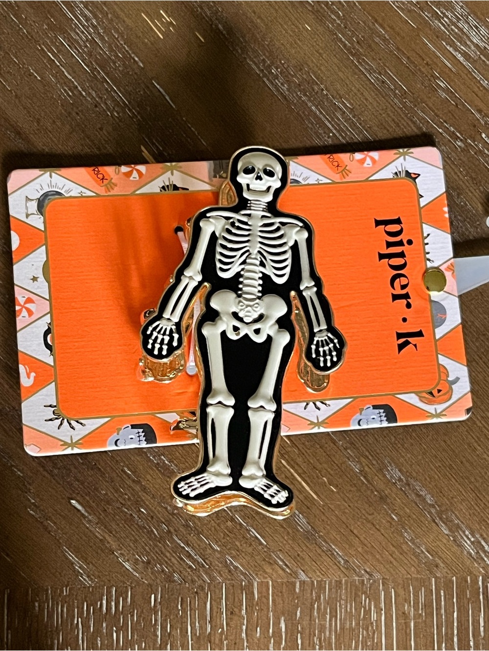 Piper Black & White Skeleton Hair Claw Clip- Halloween